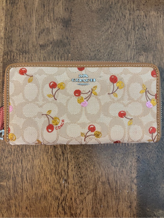Coach Accessories - Coach Glitter Cherry Zip Around Accordian Wallet